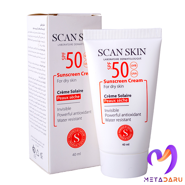 کرم ضدآفتاب فاقد رنگ پوست خشک SPF50 اسکن اسکین | Scan Skin Sunscreen Cream SPF50