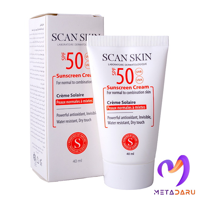 کرم ضدآفتاب فاقد رنگ پوست نرمال تا مختلط SPF50 اسکن اسکین | Scan Skin Sinscreen SPF50