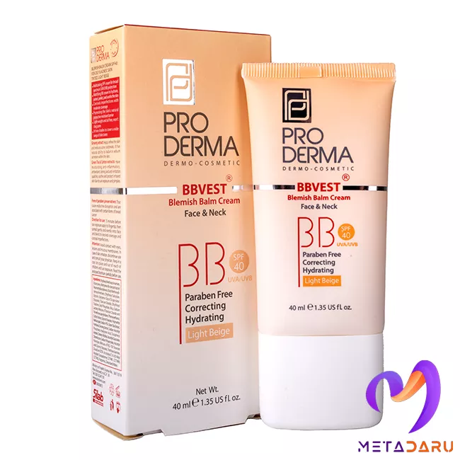 کرم پوشاننده رنگی BBVEST SPF40 پرودرما(بژ روشن) | Proderma BBVEST Cream SPF40