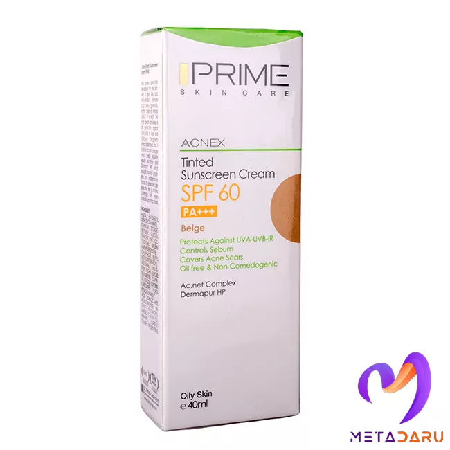 کرم ضدآفتاب رنگی مناسب پوست چرب فاقد چربی SPF60 پریم(بژ) | Prime Sunscreen Cream SPF60