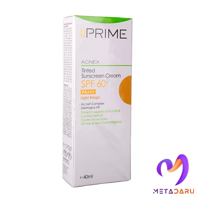 کرم ضدآفتاب رنگی مناسب پوست چرب SPF60 پریم(بژ روشن) | Prime Sunscreen Cream SPF60