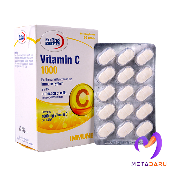 قرص ویتامین سی 1000 میلی گرم یوروویتال | Eurho Vital Vitamin C 1000mg