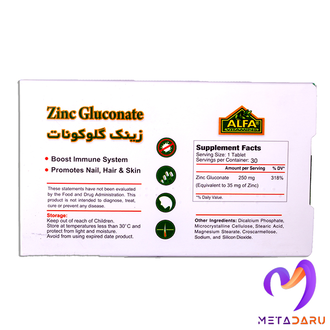 ZINK GLUCONATE 35 MG ALFA