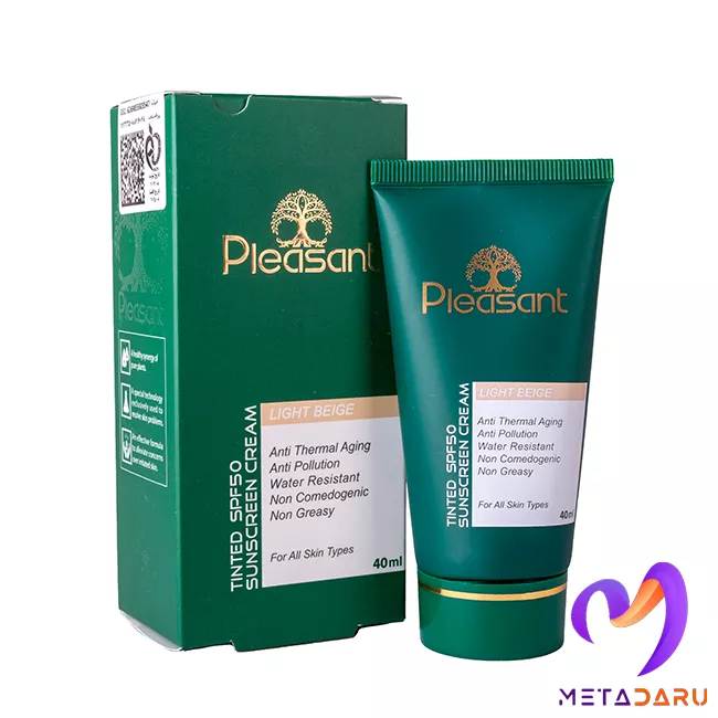 کرم ضدآفتاب رنگی SPF50 پلزنت(بژ روشن) | Pleasant Tinted Sunscreen Cream SPF50