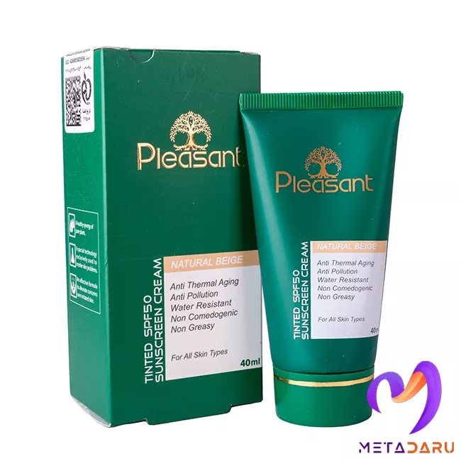 کرم ضدآفتاب رنگی SPF50 پلزنت(بژ طبیعی) | Pleasant Tinted Sunscreen Cream SPF50