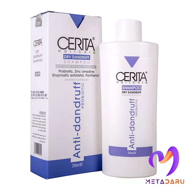 شامپو ضدشوره پروبیوتیک موهای خشک سریتا | Cerita Anti Dandruff Shampoo