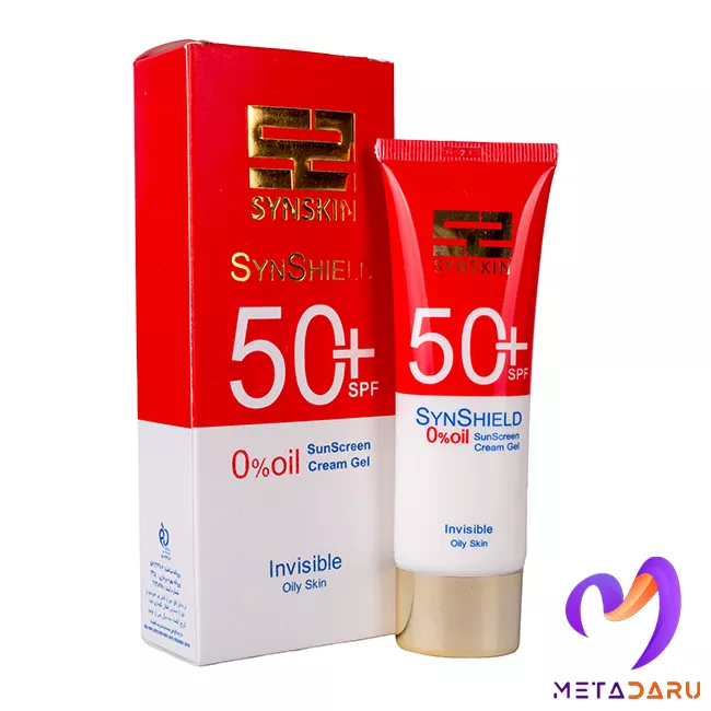 ژل کرم ضدآفتاب پوست چرب SPF+50 بی رنگ ساین شیلد ساین اسکین آقایان | Synskin Sunscreen SPF+50