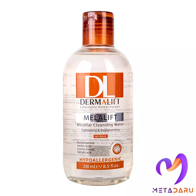 محلول پاک کننده و روشن کننده صورت میسلار واتر ملالیفت درمالیفت | Dermalift Melalift Micellar Cleansing Water