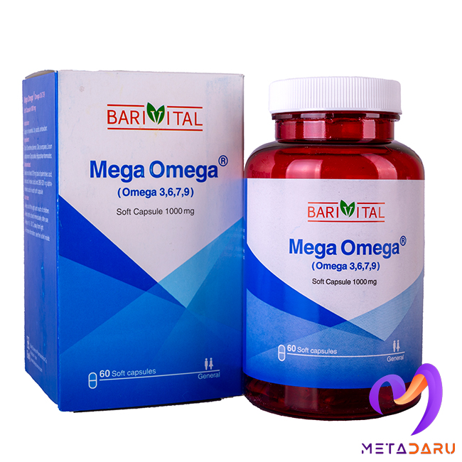 سافت ژل مگا امگا 1000 میلی گرم باریویتال MEGA OMEGA 3,6,7,9 SOFT CAP 1000MG (BARIVITAL)