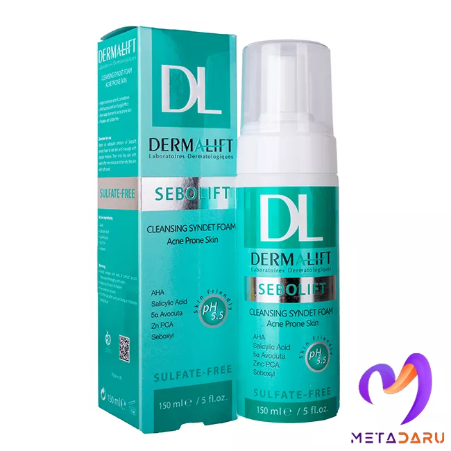 فوم شستشوی صورت پوست چرب و جوشدار هیدرالیفت درمالیفت | Dermalift Hydralift Cleansing Syndet Foam