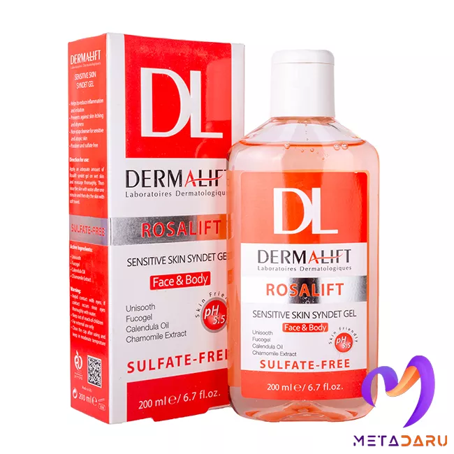 ژل شستشوی غیرصابونی پوست حساس رزالیفت درمالیفت | Dermalift Rosalift Sensitive Skin Syndet Gel