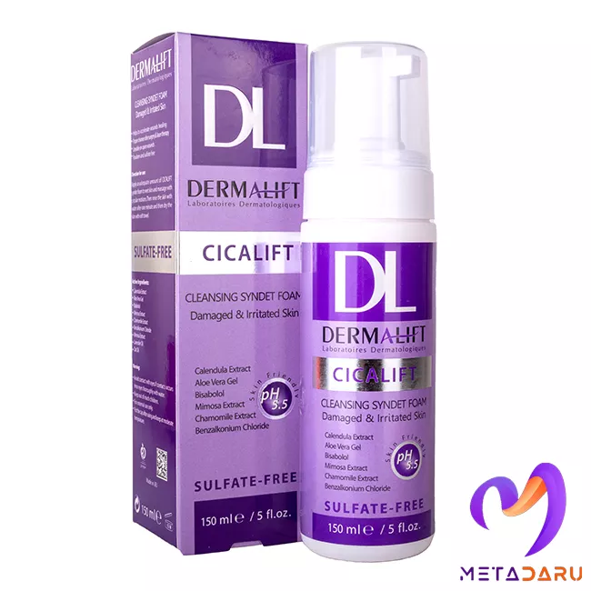 فوم شستشوی صورت پوست های آسیب دیده سیکالیفت درمالیفت | Dermalift Cicalift Cleansing Syndet Foam