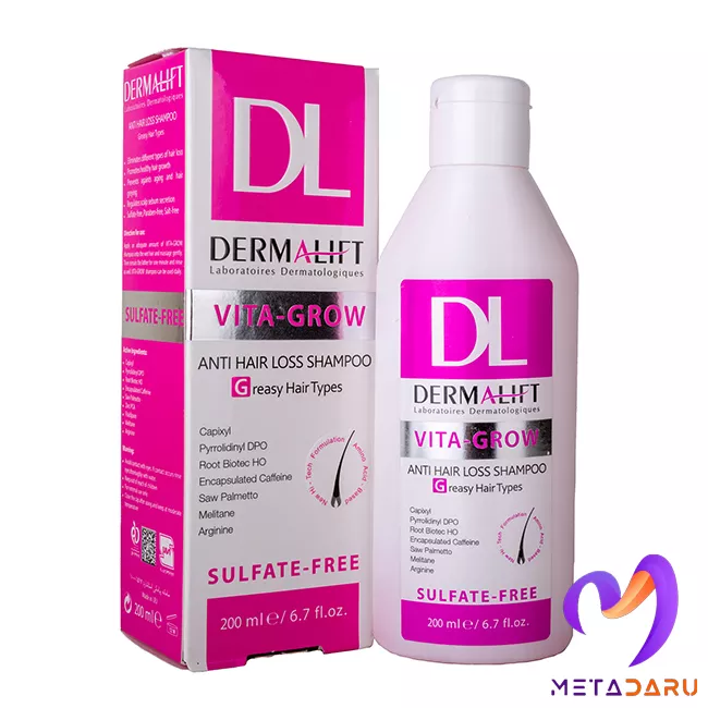 شامپو تقویت کننده موهای چرب ویتاگرو درمالیفت | Dermalift Vita Grow Anti Hair Loss Shampoo