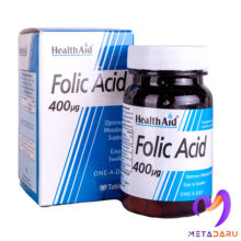 فولیک اسید 400 میکروگرم folic acid 400 mcg tab box 90 health aid