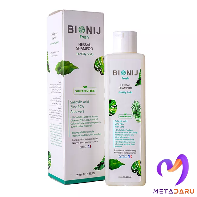 شامپو گیاهی موی سر چرب بیونیج | Bionij Fresh Herbal Shampoo