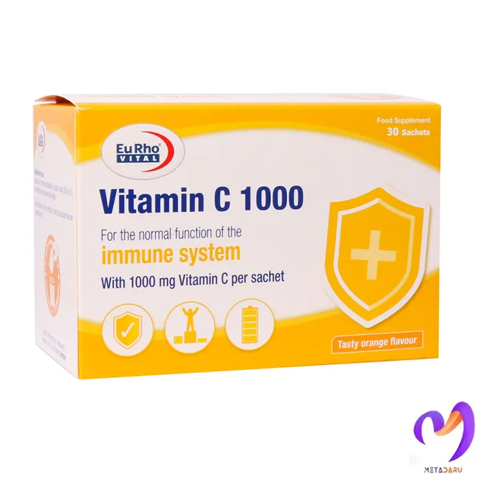 ساشه ویتامین سی 1000 میلی گرم یوروویتال Eurho Vital Vitamin C Sachet 1000 mg